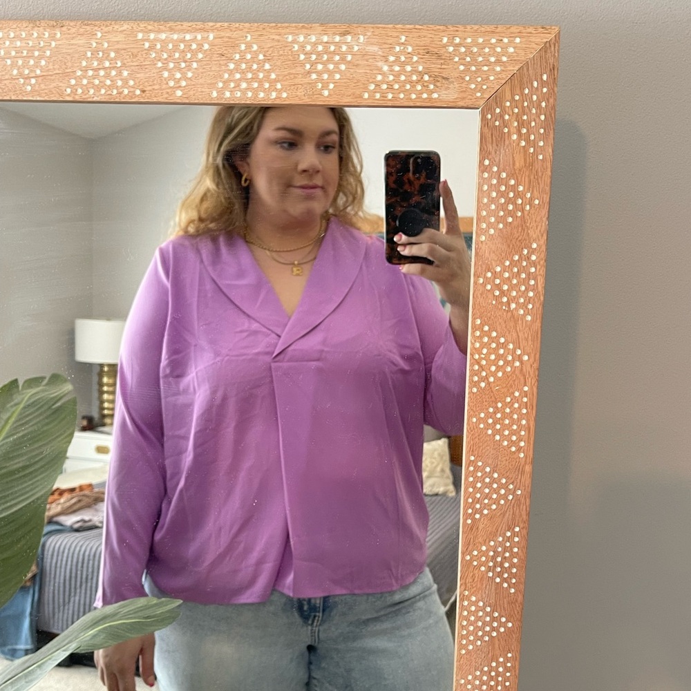 Eloquii Lavender Purple Blue with blazer Lapel size 20W